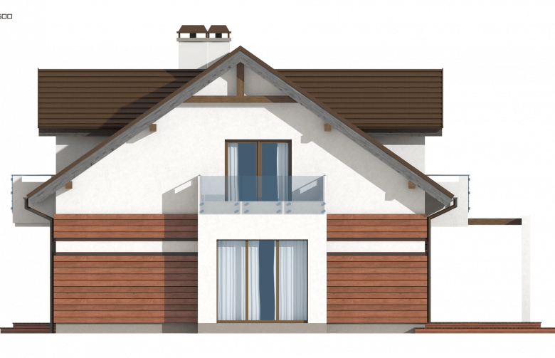 Projekt domu z poddaszem Z28 v2 - elewacja 1