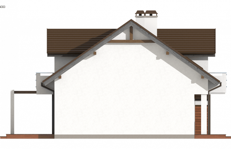 Projekt domu z poddaszem Z28 v2 - elewacja 3