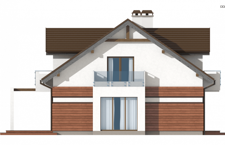 Projekt domu z poddaszem Z28 v2 - elewacja 1