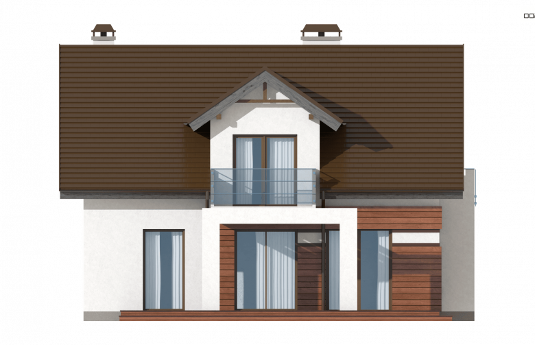 Projekt domu z poddaszem Z28 v2 - elewacja 2