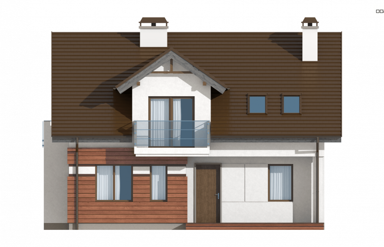 Projekt domu z poddaszem Z28 v2 - elewacja 4