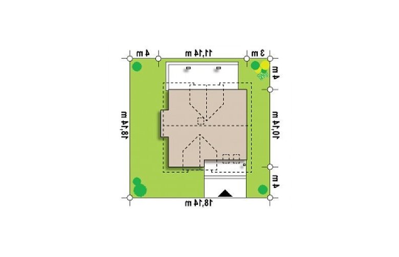 Projekt domu z poddaszem Z28 v2 - Usytuowanie - wersja lustrzana