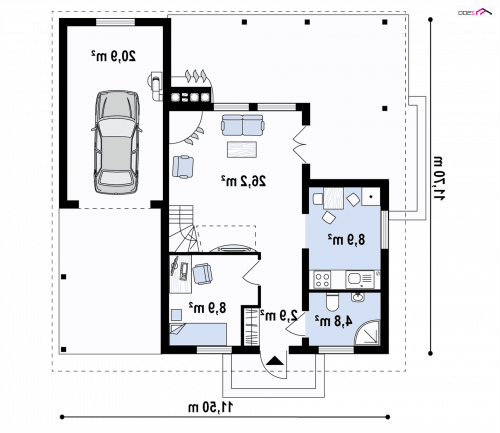 RZUT PARTERU Z30 d WP ptw - wersja lustrzana