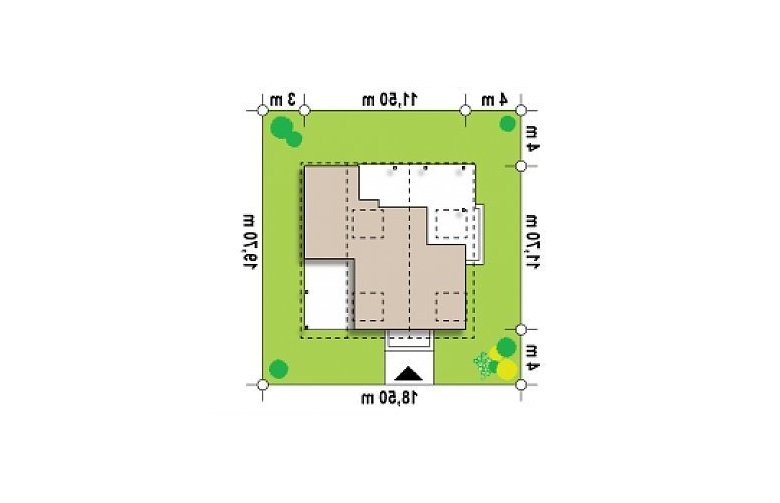 Projekt domu z bala Z30 d WP ptw - Usytuowanie - wersja lustrzana