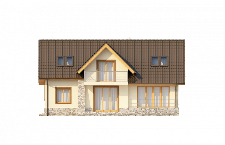 Projekt domu z poddaszem Z31 v2.0 - elewacja 4