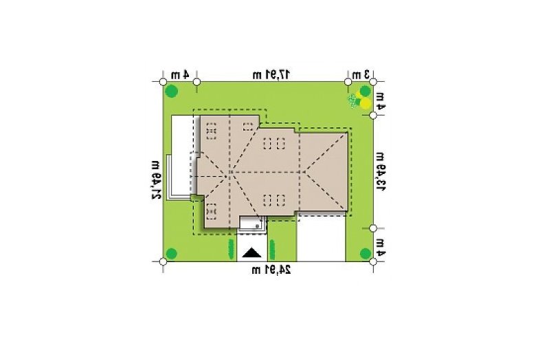 Projekt domu z poddaszem Z31 v2.0 - Usytuowanie - wersja lustrzana