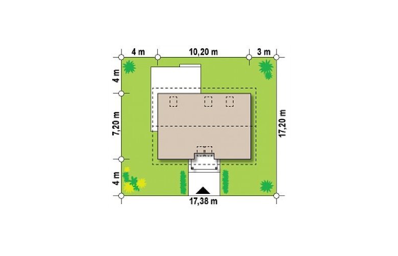 Projekt domu z bala Z34 D L - Usytuowanie