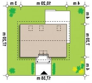 Usytuowanie budynku Z34 D L w wersji lustrzanej