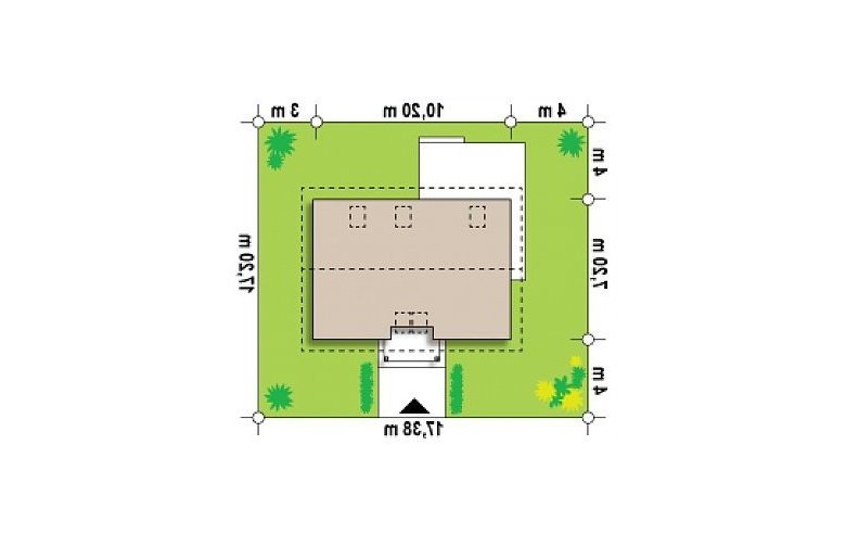 Projekt domu z bala Z34 D L - Usytuowanie - wersja lustrzana