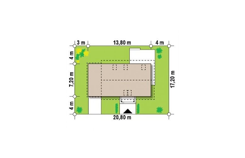 Projekt domu z bala Z34 D GL - Usytuowanie