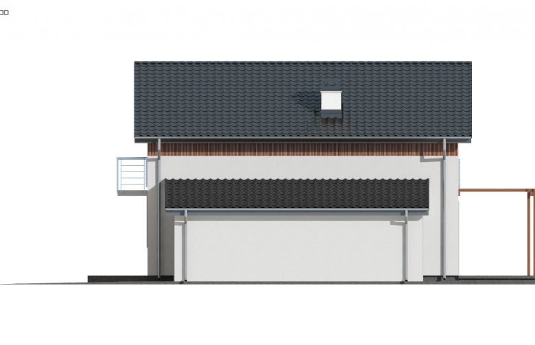 Projekt domu z bala Z38 D  GP - elewacja 2