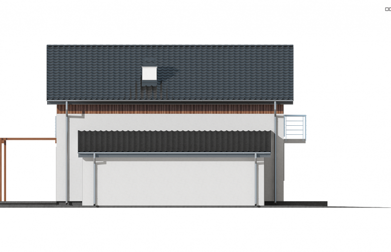 Projekt domu z bala Z38 D  GP - elewacja 2