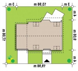 Usytuowanie budynku Z40 GP w wersji lustrzanej