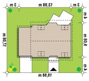 Usytuowanie budynku Z40 GPp w wersji lustrzanej