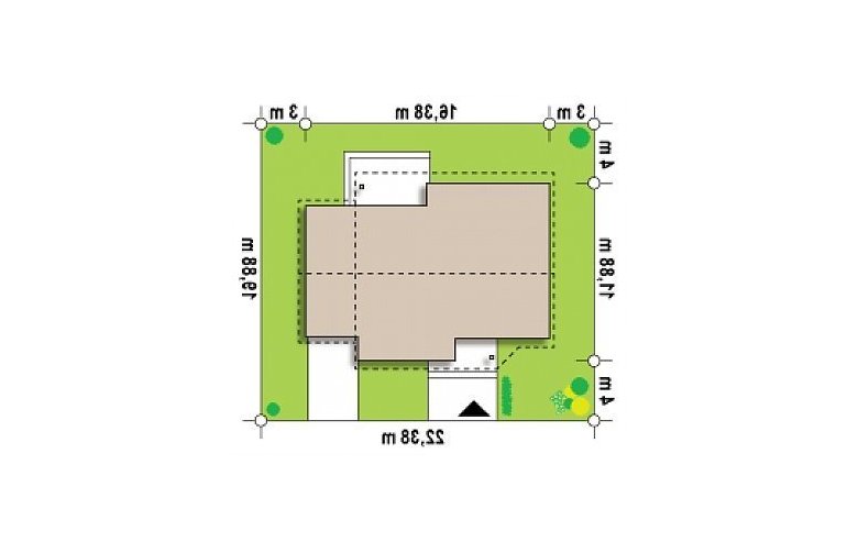 Projekt domu parterowego Z41 GP - Usytuowanie - wersja lustrzana