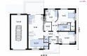 Projekt domu parterowego Z41 + GP - rzut parteru