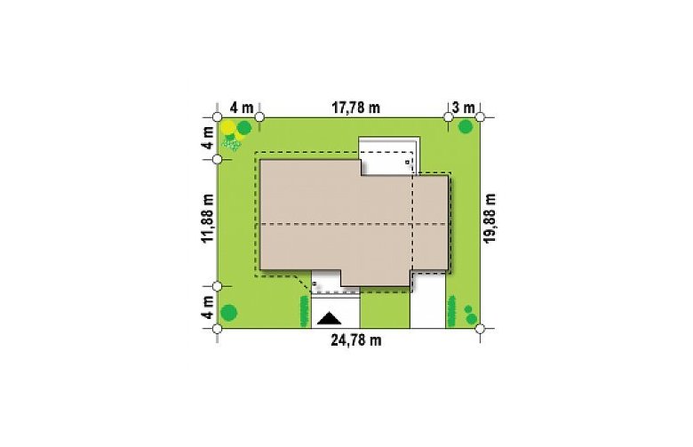 Projekt domu parterowego Z41 + GP - Usytuowanie