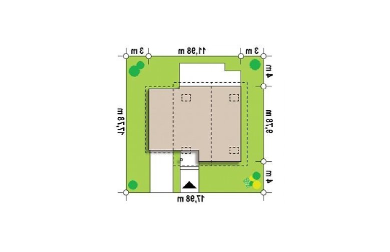 Projekt domu z poddaszem Z45 GP ptg - Usytuowanie - wersja lustrzana