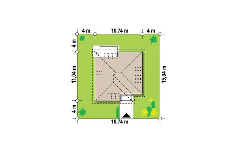 Projekt domu z poddaszem Z64 a - Usytuowanie