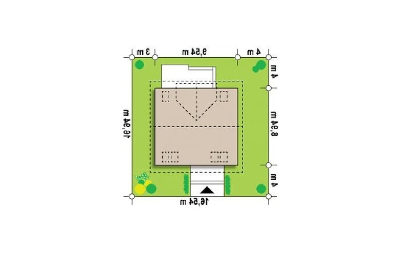 Projekt domu z poddaszem Z65 v2 - Usytuowanie - wersja lustrzana