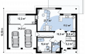 Projekt domu z poddaszem Z68 GL2 - rzut parteru