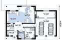 Projekt domu z poddaszem Z68 GL2 - rzut parteru