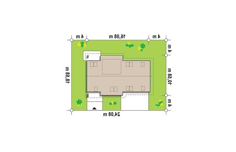 Projekt domu z poddaszem Z68 GL2 - Usytuowanie - wersja lustrzana