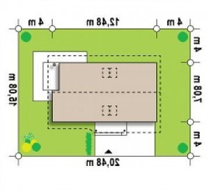 Usytuowanie budynku Z71 GL w wersji lustrzanej