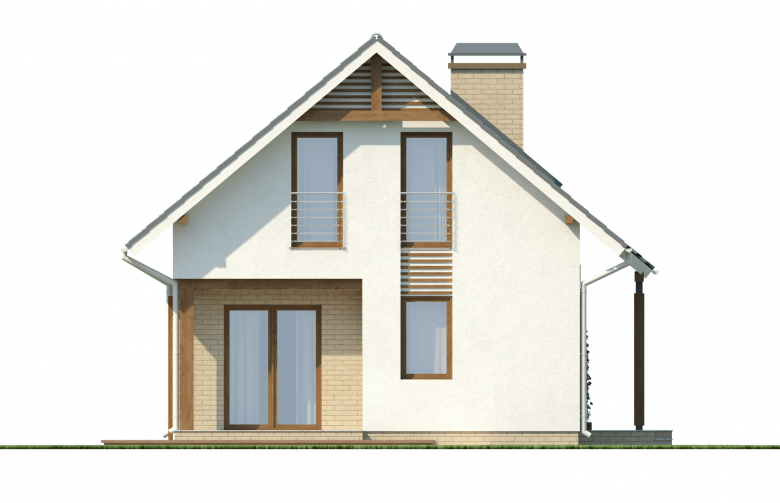 Projekt domu z poddaszem Z71 SMART - elewacja 4