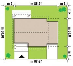 Usytuowanie budynku Z78 GL w wersji lustrzanej