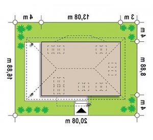 Usytuowanie budynku Z85 C w wersji lustrzanej