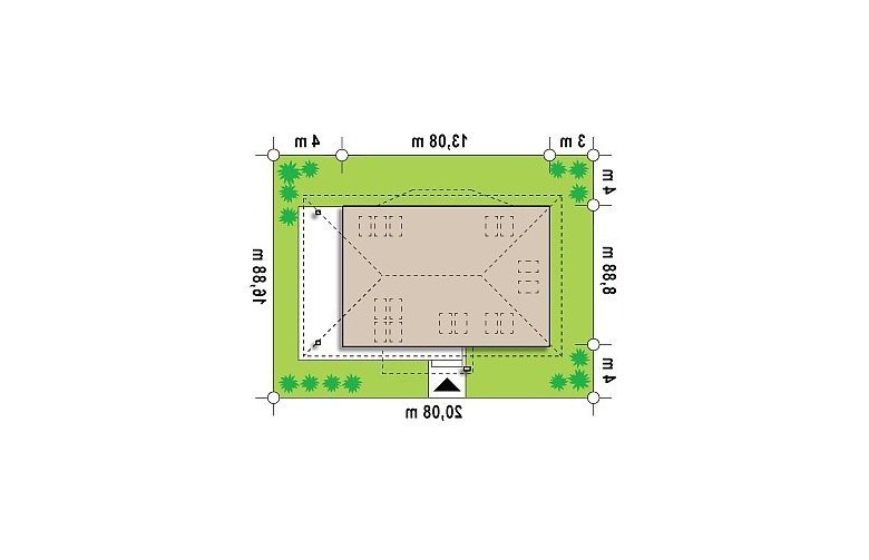 Projekt domu z poddaszem Z85 C - Usytuowanie - wersja lustrzana