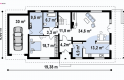 Projekt domu z poddaszem Z90 v2 - rzut parteru