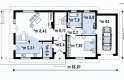 Projekt domu z poddaszem Z90 v2 - rzut parteru