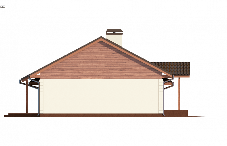 Projekt domu parterowego Z91 GP - elewacja 1