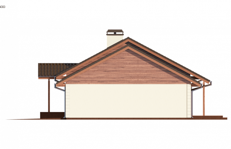 Projekt domu parterowego Z91 GP - elewacja 4