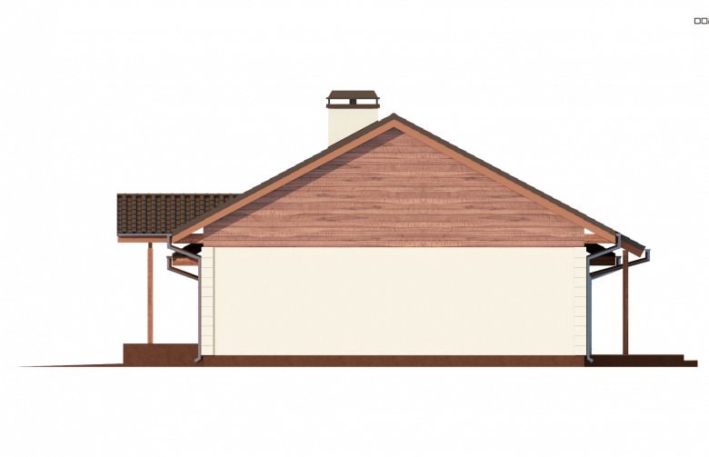 Projekt domu parterowego Z91 GP - elewacja 1