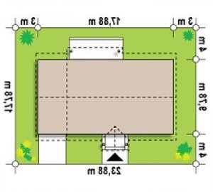 Usytuowanie budynku Z91 GP w wersji lustrzanej