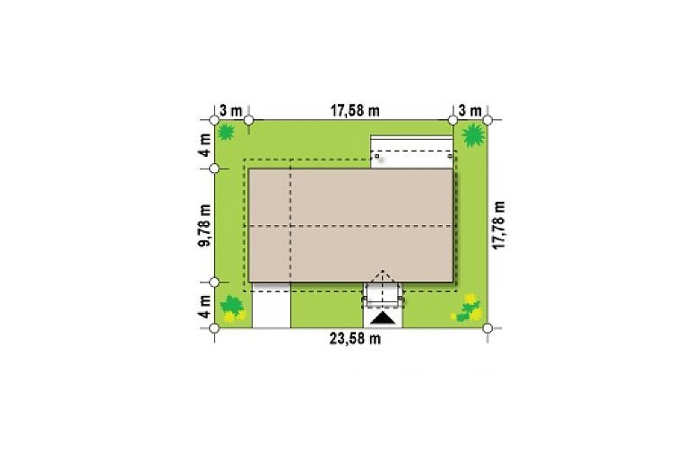 Projekt domu parterowego Z91 GL - Usytuowanie