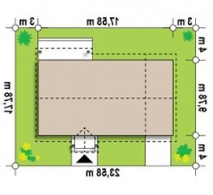 Usytuowanie budynku Z91 GL w wersji lustrzanej