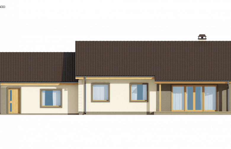 Projekt domu parterowego Z91 L GP2 - elewacja 1