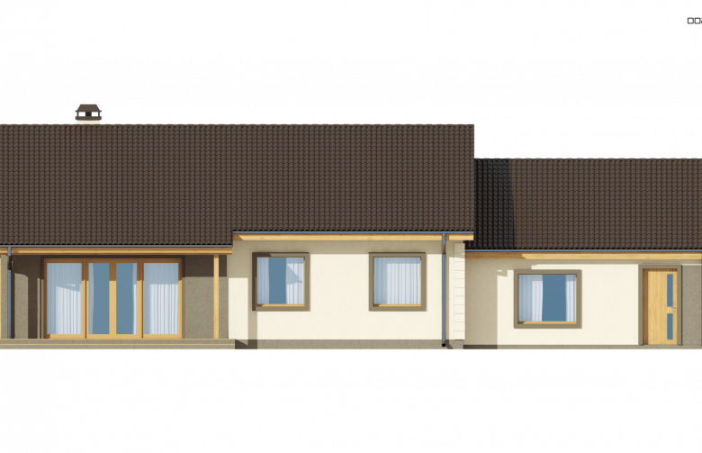 Projekt domu parterowego Z91 L GP2 - elewacja 1