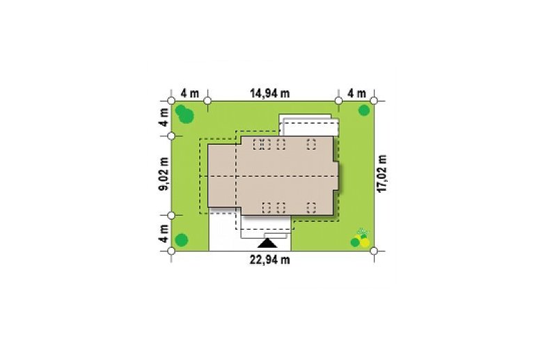 Projekt domu z poddaszem Z92 GL - Usytuowanie