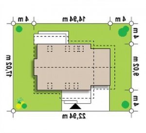 Usytuowanie budynku Z92 GL w wersji lustrzanej