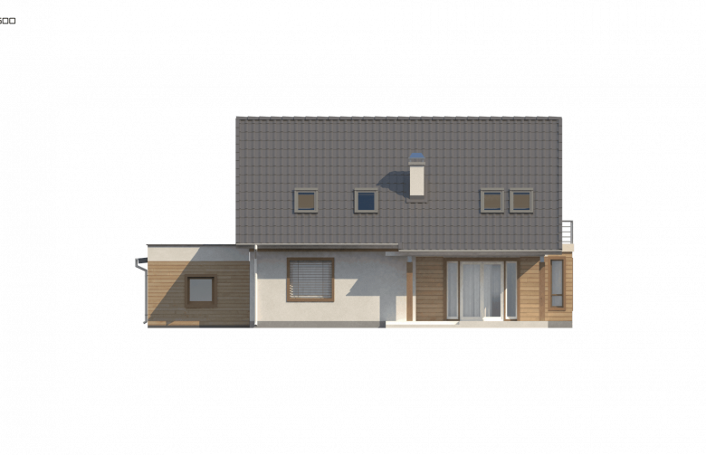 Projekt domu z poddaszem Z95 GL - elewacja 1