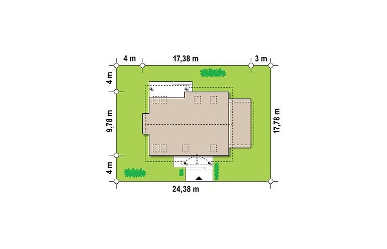 Projekt domu z poddaszem Z95 GL - Usytuowanie