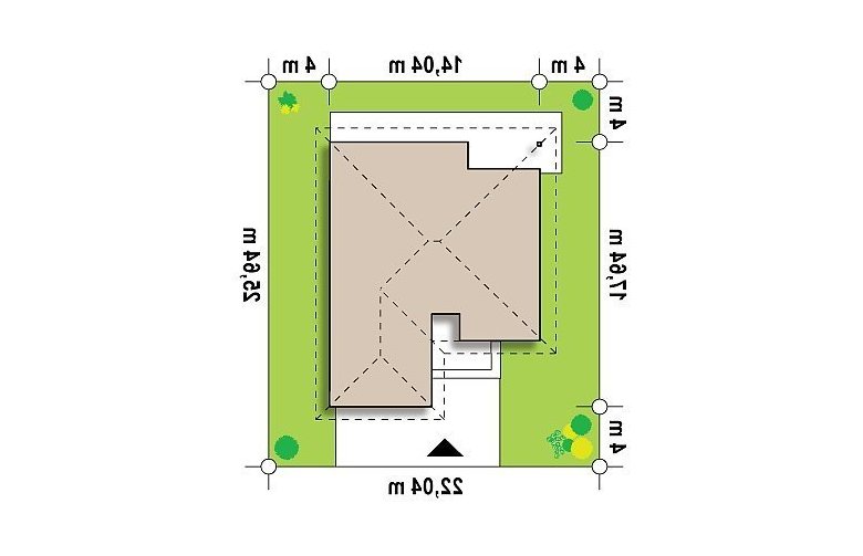 Projekt domu parterowego Z96 tz - Usytuowanie - wersja lustrzana