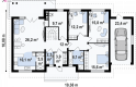 Projekt domu parterowego Z98 L GP - rzut parteru
