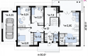 Projekt domu parterowego Z98 L GP - rzut parteru