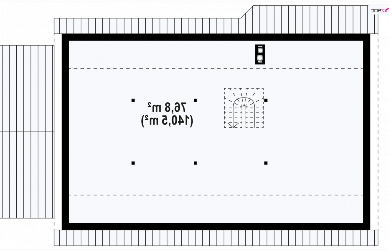 Projekt domu parterowego Z98 L GP - rzut poddasza